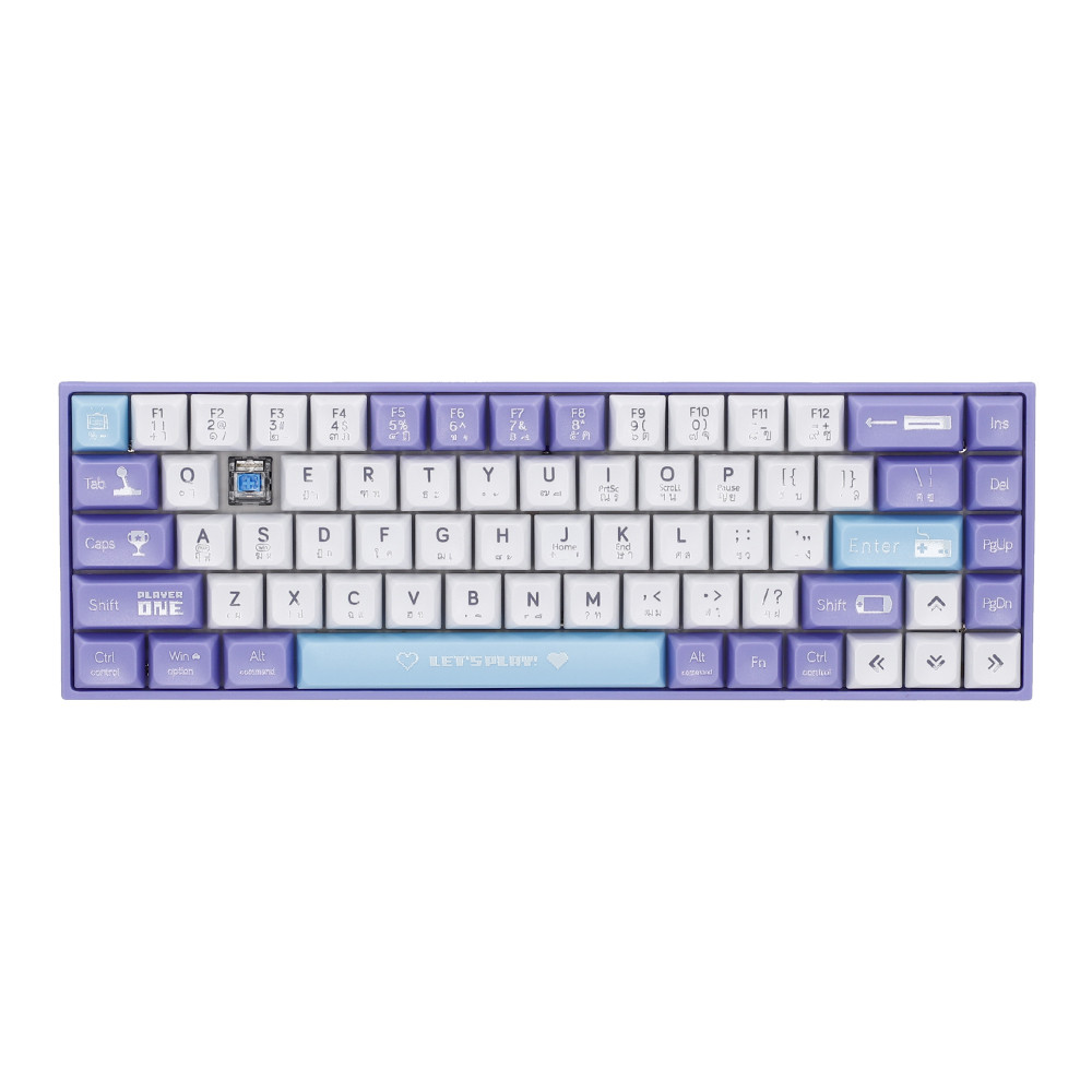 WIRELESS KEYBOARDAJAZZ AK680 LETS PLAY (PURPLE-WHITE-BLUE) (BLUE SWITCH NON-BACKLIT EN/TH) (AJ-KB-AK