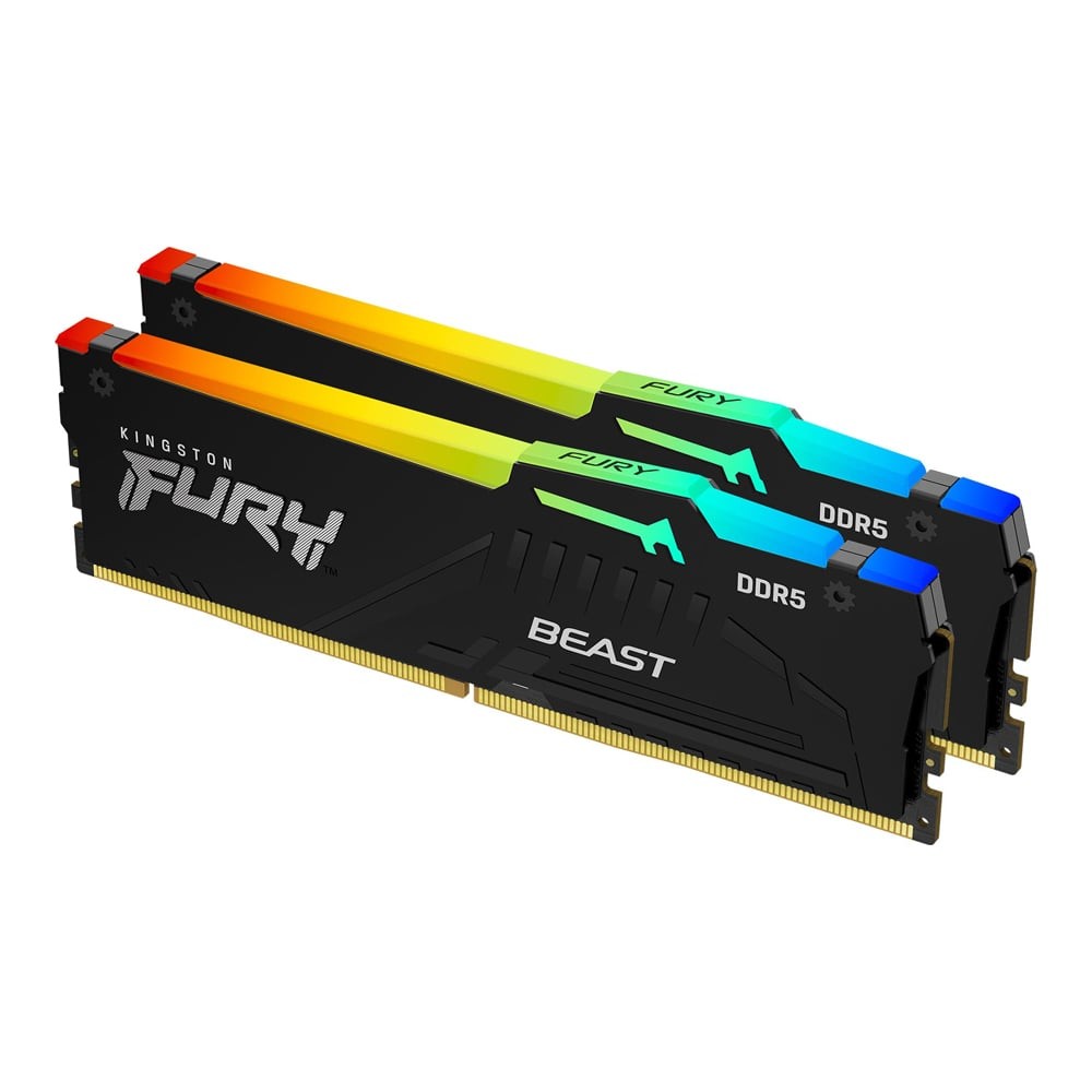 Ram- 32GB (16GBx2) DDR5 6000MHz RAM (หน่วยความจำ) KINGSTON FURY BEAST DDR5 RGB AMD EXPO INTEL XMP CL