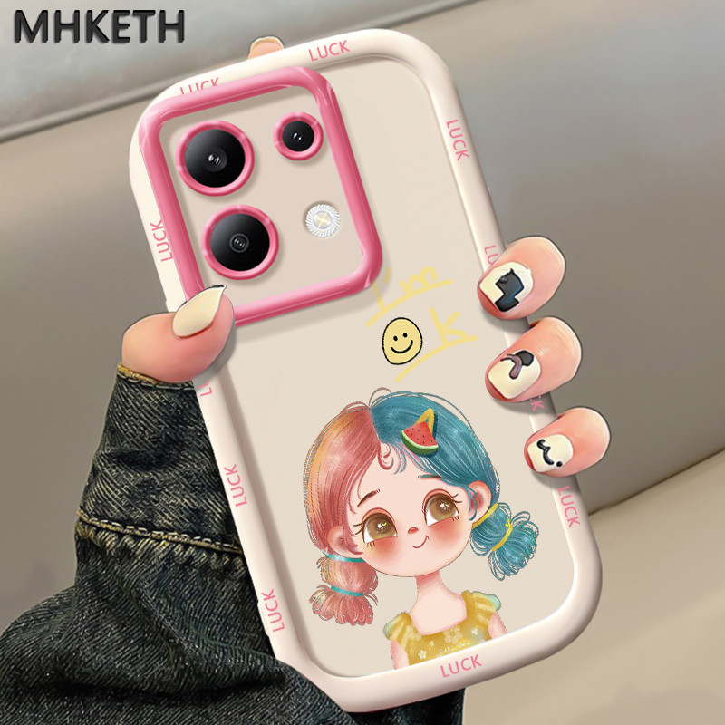 MHKETH เคสสำหรับ Xiaomi Redmi Note 13 5G POCO X6 Neo 5G เคสโทรศัพท์ดีไซน์สาวน่ารักทนทานต่อการแตก