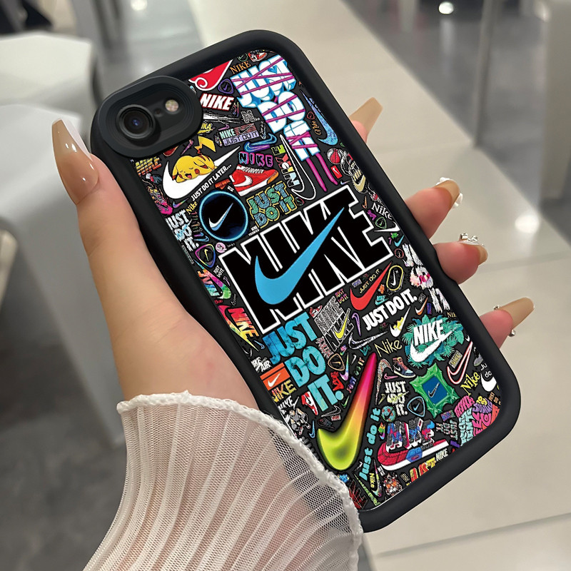 เคสสำหรับ iPhone 6 Plus 6s Plus 7 Plus 8 Plus SE 2020 X Xr Xs Max เคสโทรศัพท์แบรนด์อินเทรนด์สามสีซิลิโคนกันกระแทก