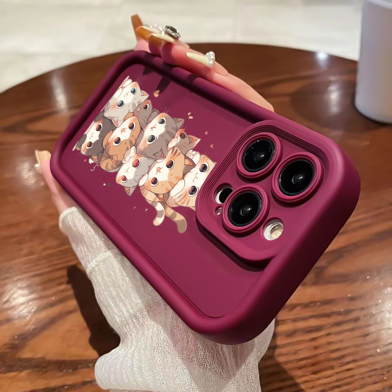 เคสสำหรับ Samsung A12 4G A12 5G F12 M12 เคสโทรศัพท์แมวน่ารักสามสีซิลิโคนกันกระแทก - รูปที่ 6