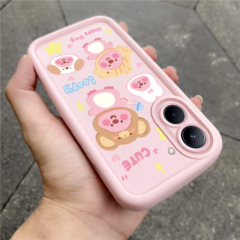เคสสำหรับ Realme C33 เคสโทรศัพท์บีเวอร์สามสีซิลิโคนกันกระแทก