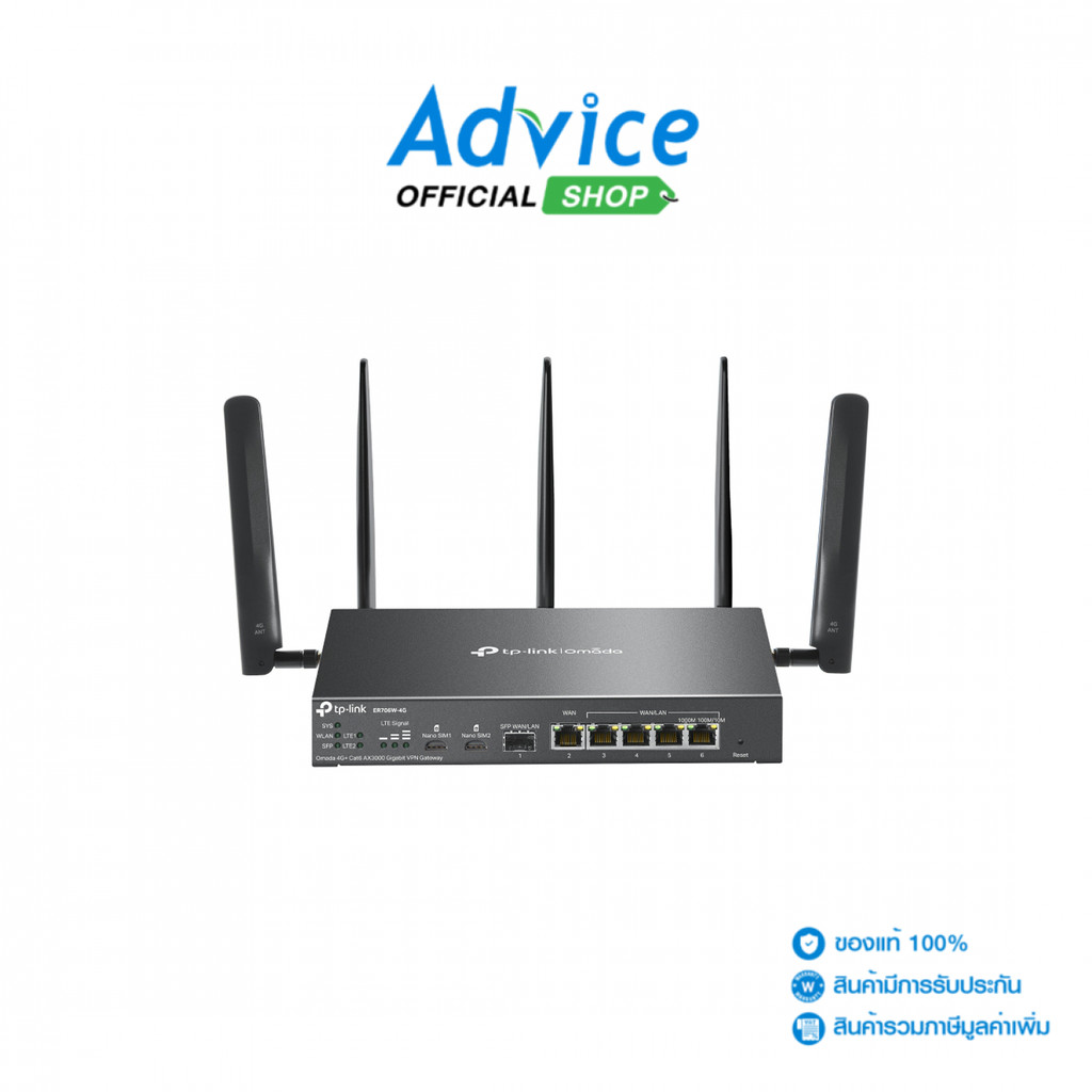 TP-LINK 4G Router (Omada ER706W-4G_V2) Wireless AX3000 Dual Band - A0168136