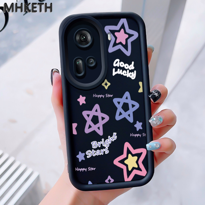 MHKEID เคสสำหรับ OPPO Reno 11 5G Reno11 5G เคสฝาครอบป้องกันโทรศัพท์เคสโทรศัพท์องค์ประกอบรูปดาวน่ารัก