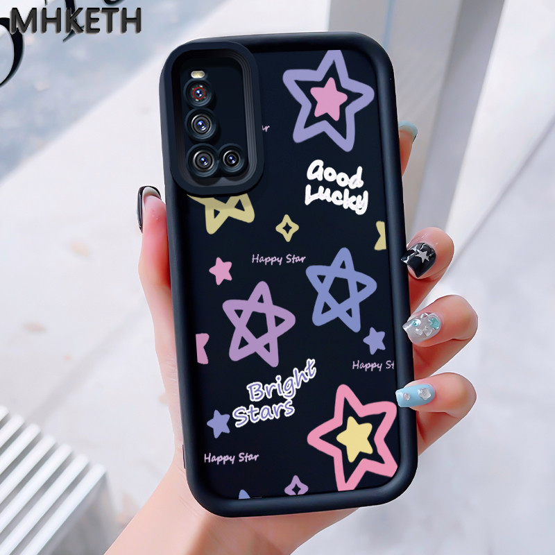 MHKEID เคสสำหรับ VIVO V19 เคสฝาครอบป้องกันโทรศัพท์เคสโทรศัพท์องค์ประกอบรูปดาวน่ารัก