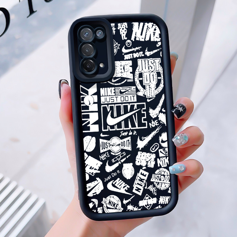 เคสสำหรับ OPPO A74 5G A54 5G เคสโทรศัพท์แบรนด์อินเทรนด์สามสีซิลิโคนกันกระแทก