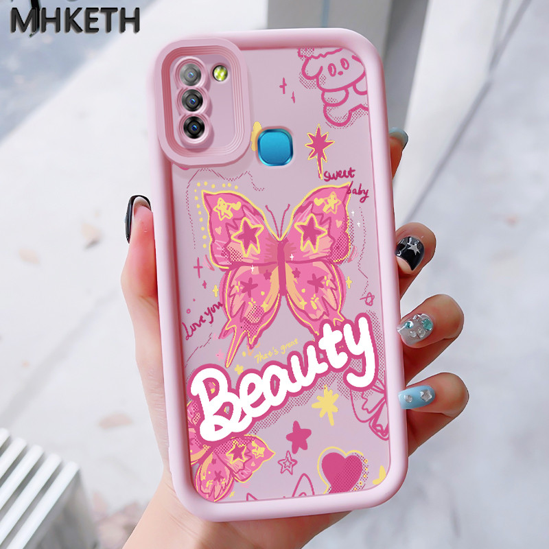 MHKEID เคสสำหรับ Infinix Smart 5 Hot 10 Lite Smart 6 Ram 3 เคสระเบิดป้องกันซิลิโคนรูปผีเสื้อเคสโทรศัพท์อันสวยงาม