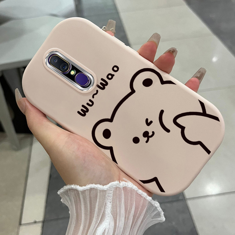 เคสสำหรับ OPPO F11 F11 Pro A9 2019 A9X เคสโทรศัพท์แมวหมีน่ารักกันกระแทกกลมและอ้วน