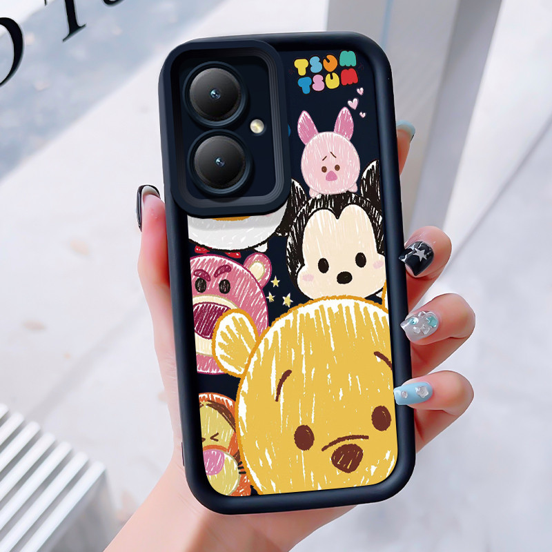 เคสสำหรับ VIVO Y27 Y36 4G Y36 5G Y27 5G Y77T Y27s Y35 Y35+ 5G เคสโทรศัพท์สัตว์น่ารักสามสีซิลิโคนกันกระแทก