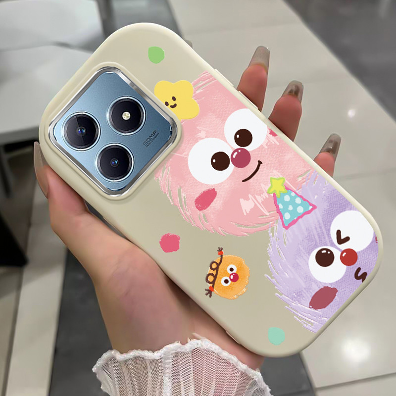 เคสสำหรับ Realme C63 C61 Narzo N63 Narzo N61 Note 60 Note 60X เคสโทรศัพท์สัตว์ประหลาดกันกระแทกกลมและอ้วน
