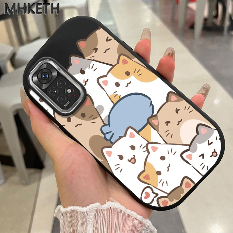 MHKETH เคสสำหรับ Xiaomi Redmi Note 11 Pro Note 11s Note 11 Pro 5G เคสป้องกันโทรศัพท์ตกซิลิโคนรูปแมวการ์ตูน
