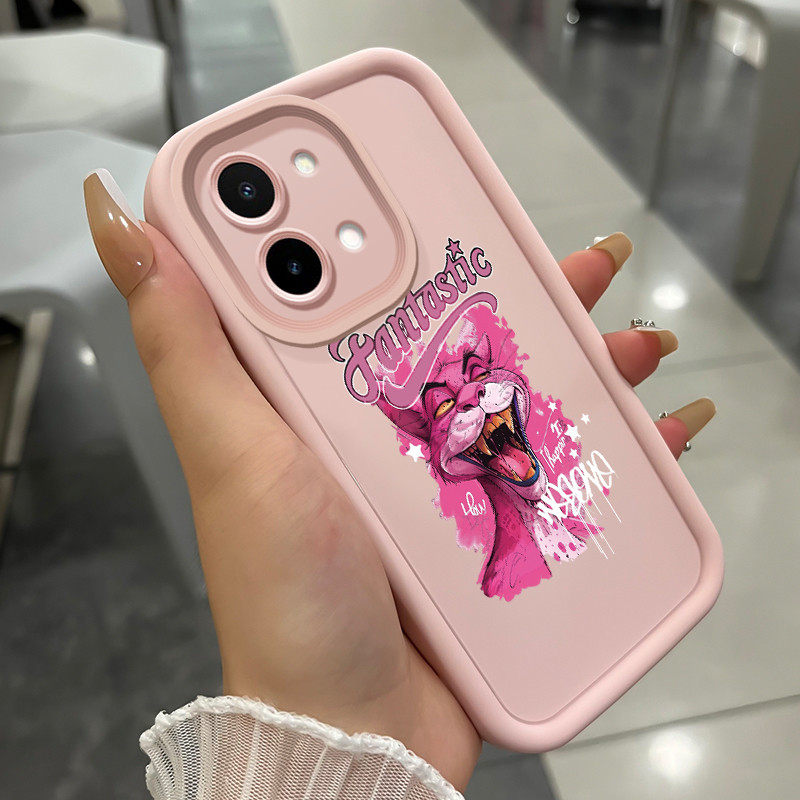 เคสสำหรับ VIVO Y28 2024 เคสโทรศัพท์เสือดําสีชมพูแมวกันกระแทก
