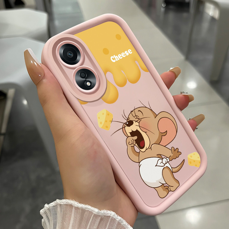 เคสสำหรับ OPPO A58 A78 A58 5G A78 5G A58x 5G A1x A2x เคสโทรศัพท์เนยแข็งหนูแมวซิลิโคนกันกระแทก