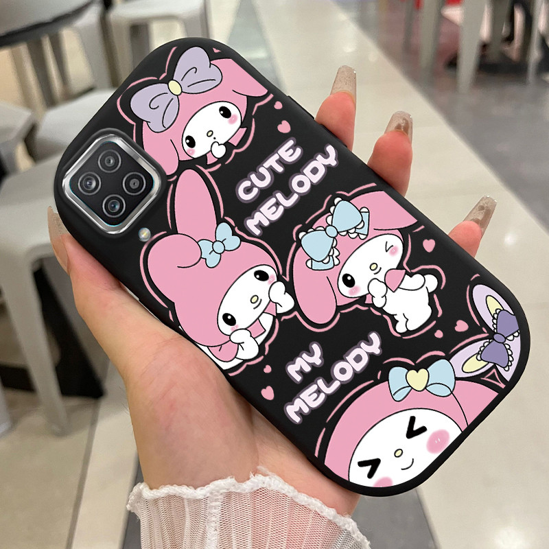 เคสสำหรับ Samsung Galaxy A12 4G A12 5G A22 4G M12 F12 เคสโทรศัพท์กระต่ายกันกระแทกกลมและอ้วน