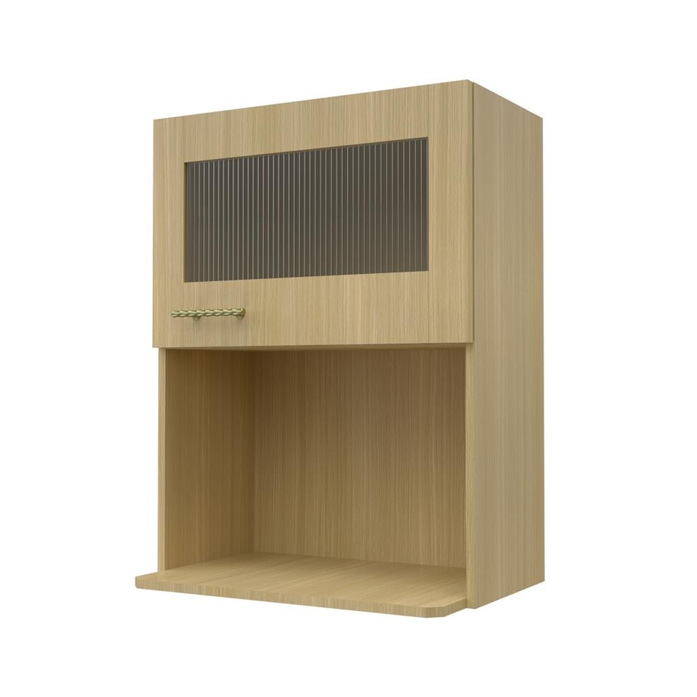 HomePro ตู้ไมโครเวฟบานกระจก  MINERVA 60x80 ซม. สีน้ำตาล แบรนด์ JUPITER