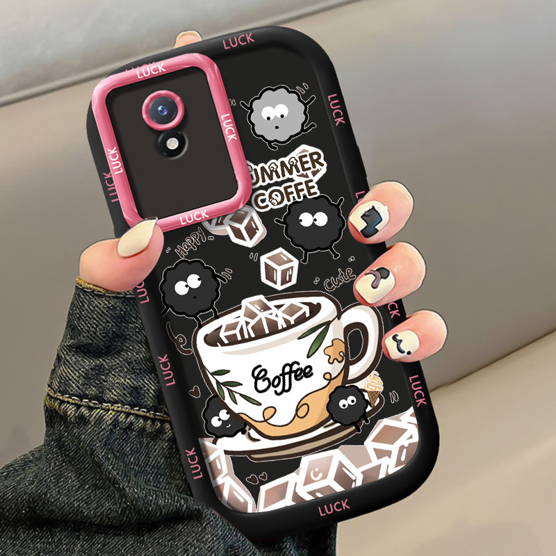เคสสำหรับ VIVO Y02 Y02A Y02T Y11 2023 เคสโทรศัพท์กาแฟฤดูร้อนกันกระแทกป้องกันการตก