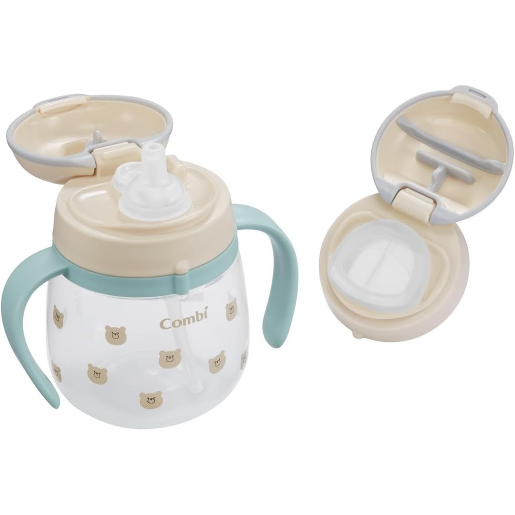 25 Years Model Combi Easy Mug Straw & Cup First Set, 8.5 fl oz (240 ml), Bear, 4 Months, Made in Jap