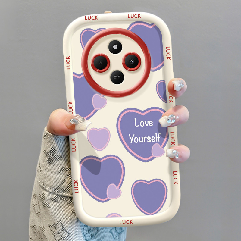 เคสสำหรับ Xiaomi Redmi 14C 5G A4 5G A14R 5G POCO C75 5G POCO M7 5G เคสโทรศัพท์มีสีสันรูปหัวใจกันกระแทกป้องกันการตก