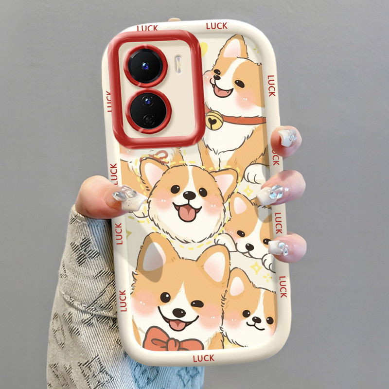 เคสสำหรับ VIVO Y16 Y35 5G Y56 5G Y02s เคสโทรศัพท์สุนัขน่ารักกันกระแทกป้องกันการตก