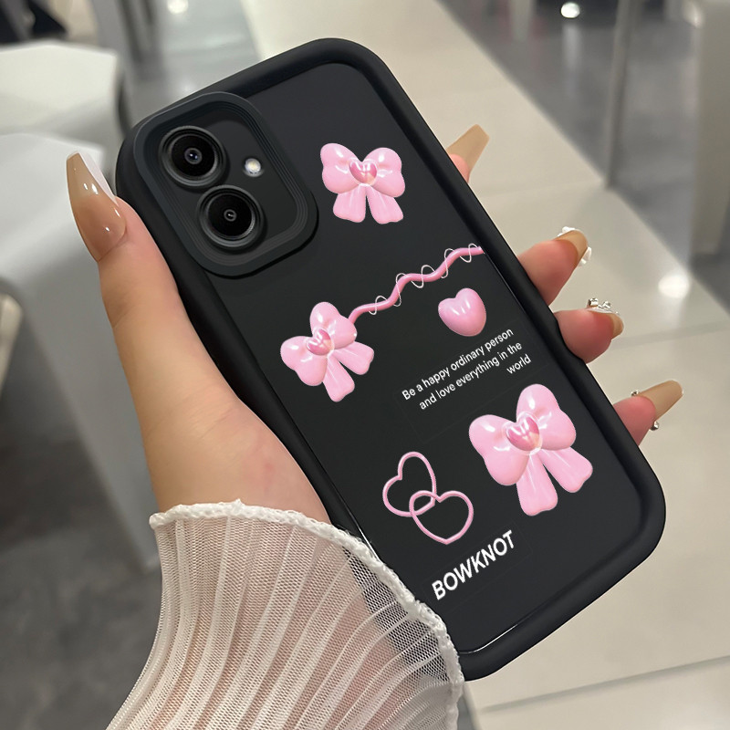 เคสสำหรับ Samsung A06 4G เคสโทรศัพท์กุทัณฑ์รูปหัวใจสามสีซิลิโคนกันกระแทก