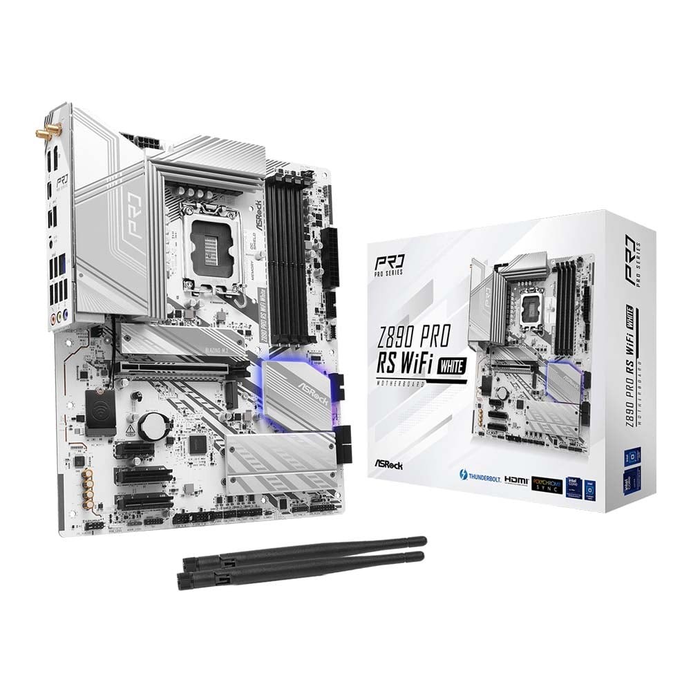 MAINBOARD (เมนบอร์ด) ASROCK Z890 PRO RS WIFI WHITE (INTEL SOCKET 1851 DDR5 ATX) เมนบอร์ด