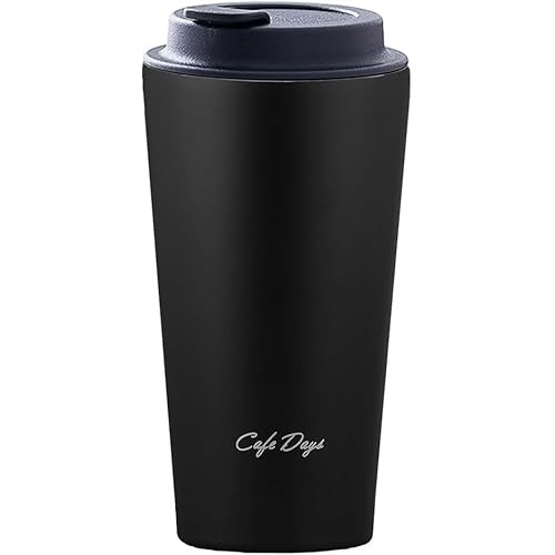 IRIS OHYAMA Iris Oyama Drink Holder Compatible Tumbler พร้อมฝาปิด Traveler 350ml สีดําสไตล์คาเฟ่ที่ป