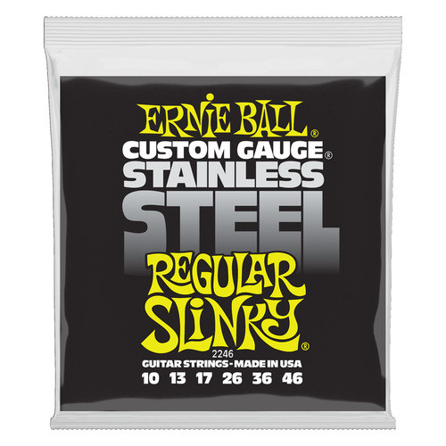ERNIE BALL ERNIE BALL 2246 สายกีตาร์ไฟฟ้า 10-46 STAINLESS REGULAR SLINKY Steel
