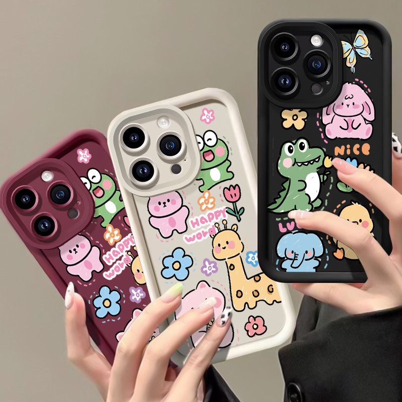 เคสสำหรับ VIVO Y91C Y90 Y1s เคสโทรศัพท์สัตว์น่ารักสามสีซิลิโคนกันกระแทก - รูปที่ 4