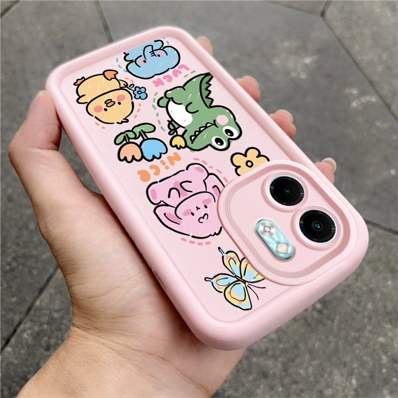 เคสสำหรับ Infinix Smart 9 Smart 9 HD Hot 50i เคสโทรศัพท์สัตว์น่ารักสามสีซิลิโคนกันกระแทก