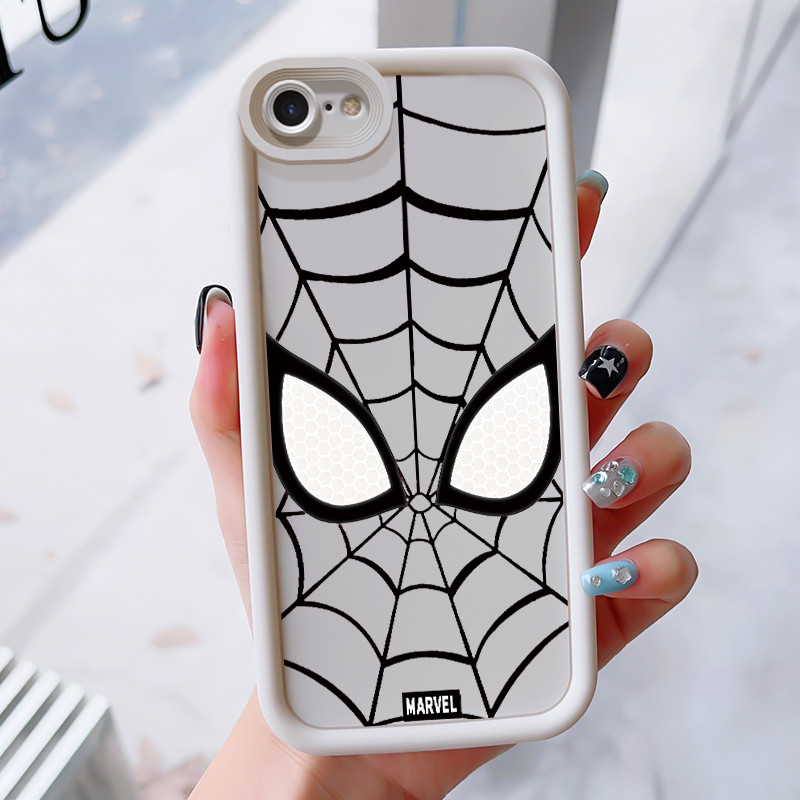 เคสสำหรับ iPhone 6 Plus 6s Plus 7 Plus 8 Plus SE 2020 X Xr Xs Max เคสโทรศัพท์ใยแมงมุมสามสีซิลิโคนกันกระแทก