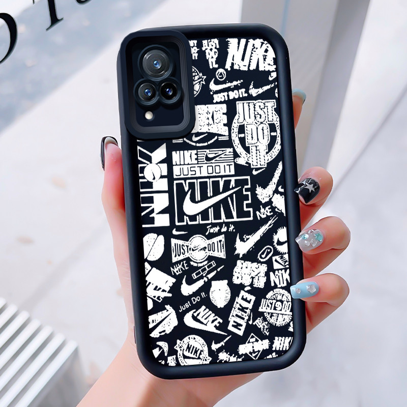 เคสสำหรับ VIVO V21 4G V21 5G เคสโทรศัพท์แบรนด์อินเทรนด์สามสีซิลิโคนกันกระแทก