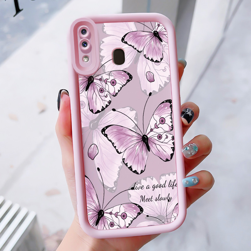 เคสสำหรับ Samsung Galaxy A30 A20 M10s เคสโทรศัพท์ผีเสื้อซิลิโคนกันกระแทก