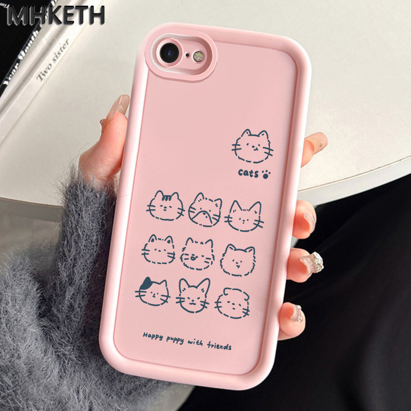 MHKEID เคสสำหรับ iPhone 6 Plus 6s Plus 7 Plus 8 Plus SE 2020 X Xr Xs Max เคสป้องกันโทรศัพท์ตกรูปอวตารแมวน่ารัก