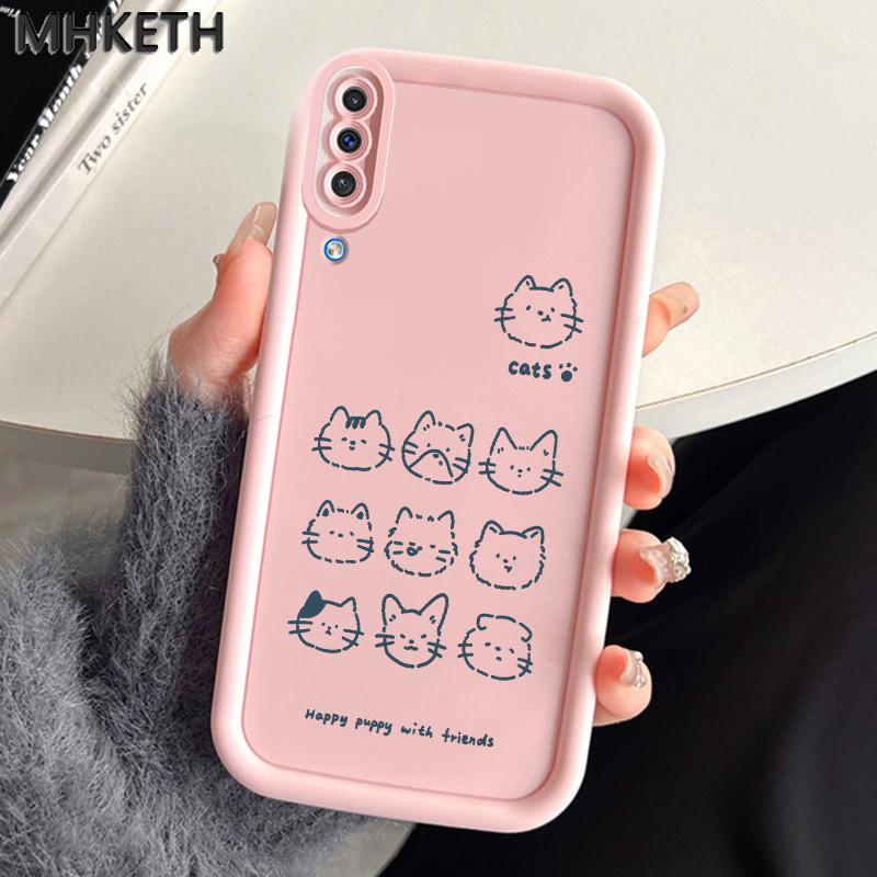 MHKEID เคสสำหรับ Samsung Galaxy A50 A50s A30s เคสป้องกันโทรศัพท์ตกรูปอวตารแมวน่ารัก