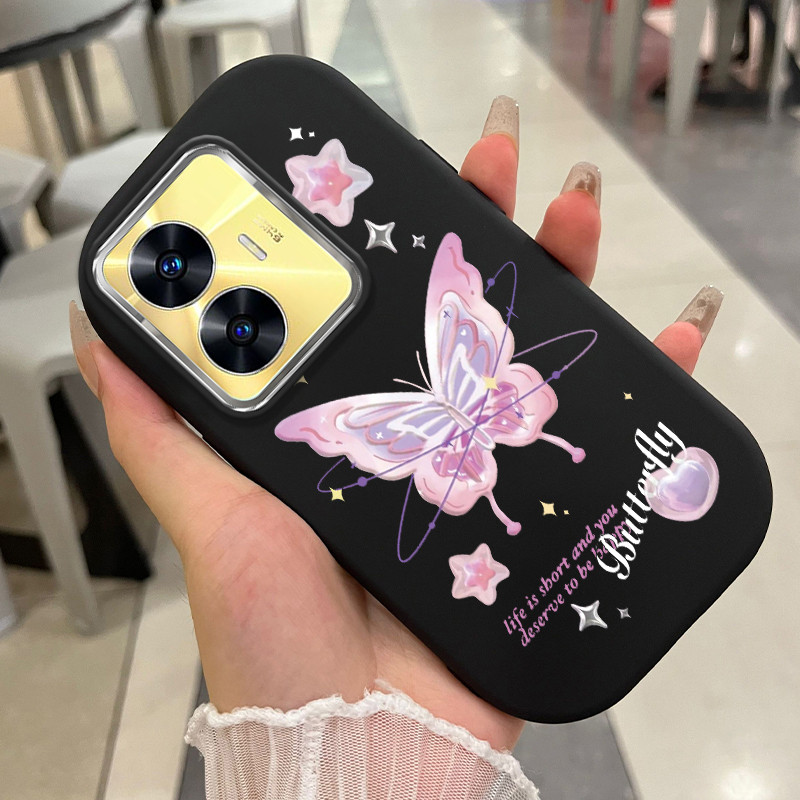 เคสสำหรับ Realme C55 Narzo N55 เคสโทรศัพท์ผีเสื้อกันกระแทก