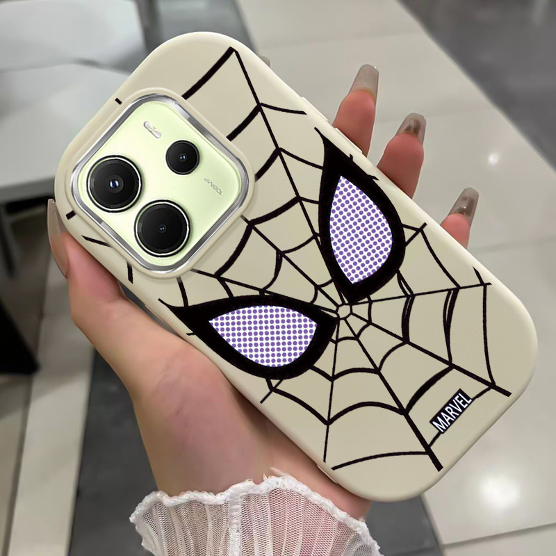 เคสสำหรับ Xiaomi Redmi Note 14 5G Note 14 Pro 5G POCO X7 5G POCO X7 Pro 5G เคสโทรศัพท์ใยแมงมุมกันกระแทกกลมและอ้วน