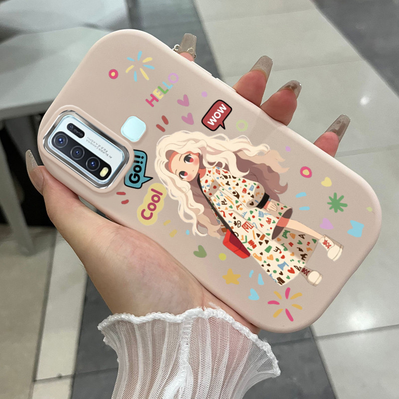 เคสสำหรับ VIVO Y50 Y30 Y30i เคสโทรศัพท์สาวน่ารักกันกระแทกกลมและอ้วน