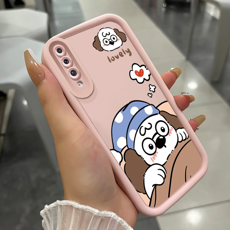 เคสสำหรับ Samsung Galaxy A50 A50s A30s เคสโทรศัพท์สุนัขที่น่ารักสามสีซิลิโคนกันกระแทก