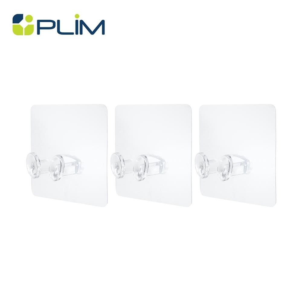 PLIM ขอแขวนเหลี่ยมติดเทปกาว XY-0102 สีใส แพ็ก 3 ชิ้น จัดส่งโดย HomePro