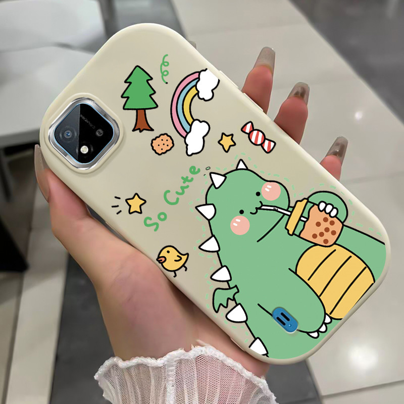 เคสสำหรับ Realme C20 C20A C11 2021 เคสโทรศัพท์สัตว์ประหลาดน่ารักกันกระแทกกลมและอ้วน