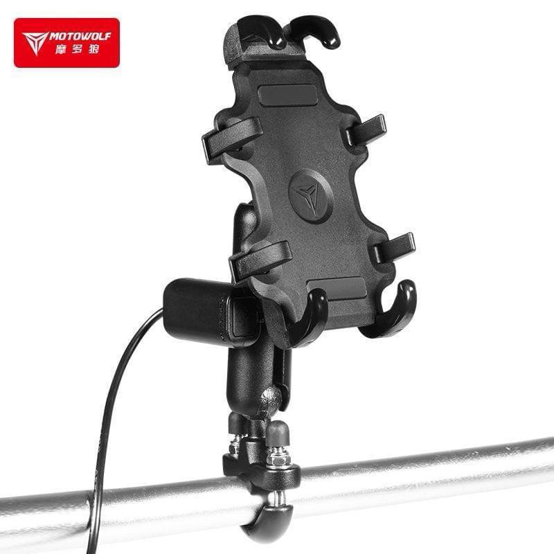 ส่งด่วน⚡️MOTOWOLF MDL 2830/2830B ที่จับโทรศัพท์มือถือสำหรับมอเตอร์ไซค์ แบบทรงสูง ปรับได้ 360°