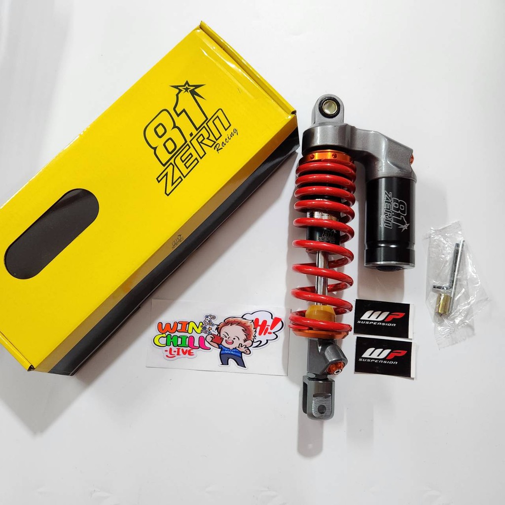 โช้คหลัง WP ZERN81สีแดง MIO / CLICKi / SCOOPYi โช้คแก๊สกึ่งน้ำมัน + สติ๊กเกอร์WP ซีลโช้คแท้ กระปุกหล