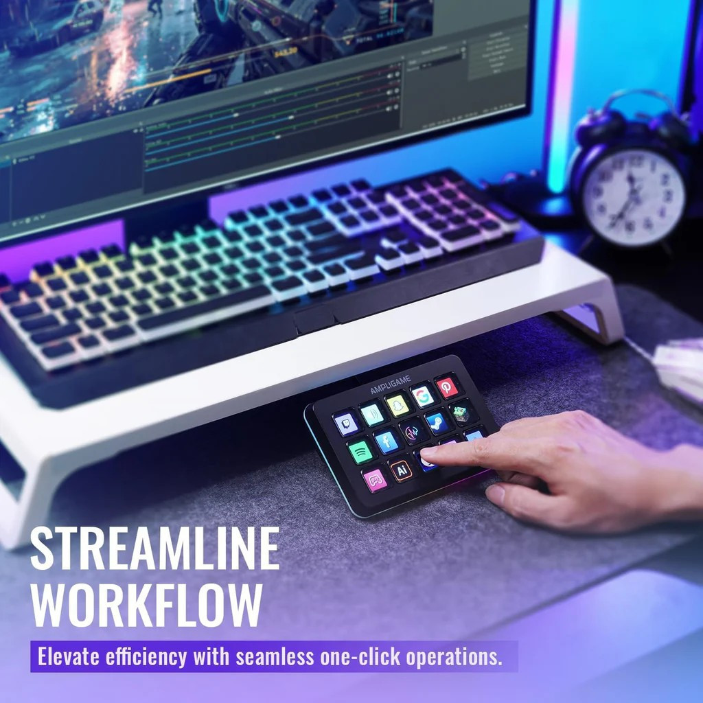 อุปกรณ์ควบคุมสตรีม FIFINE D6 STREAM CONTROLLER สีดำ_3