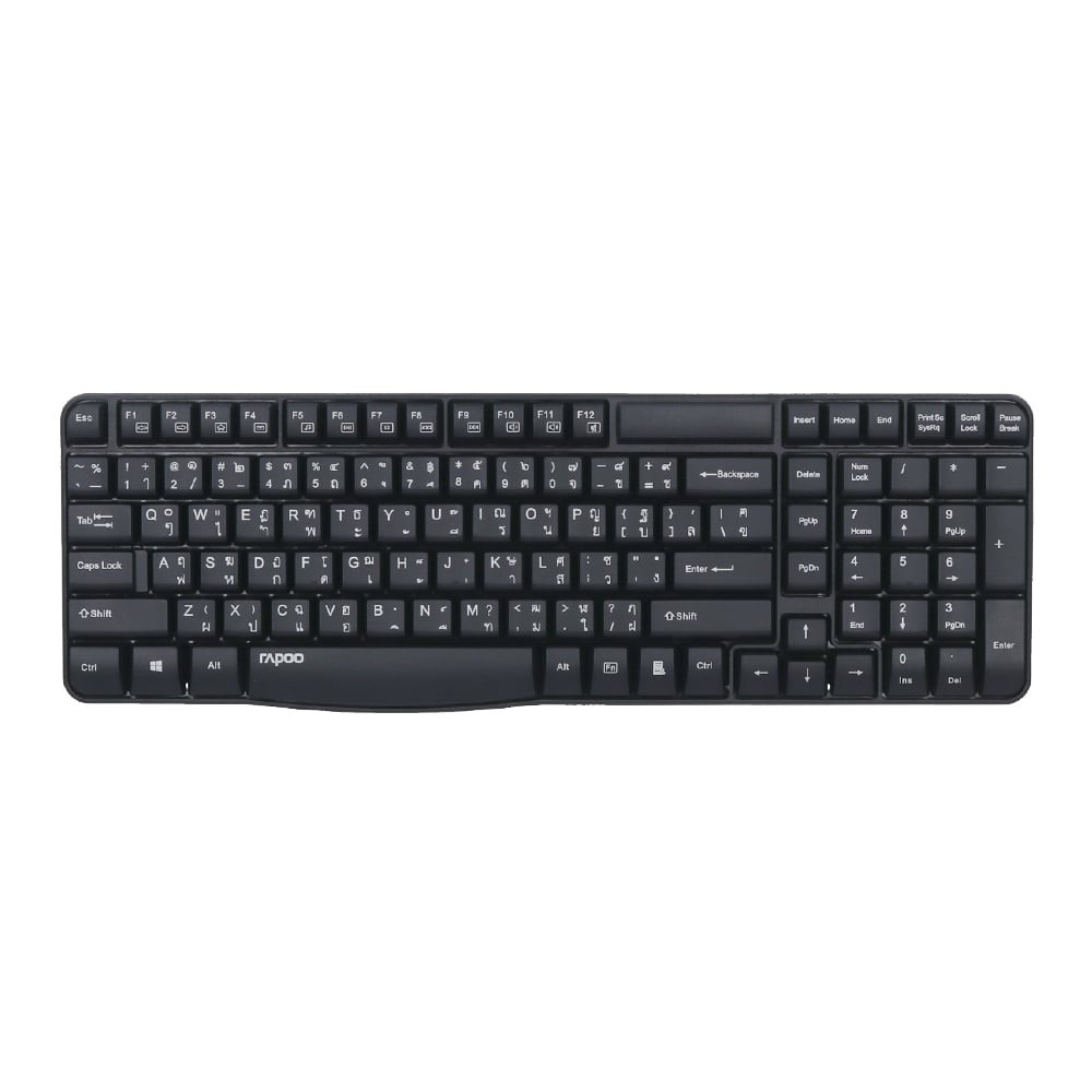 คีย์บอร์ดไร้สาย WIRELESS KEYBOARD (คีย์บอร์ดไร้สาย) RAPOO E1050 BLACK