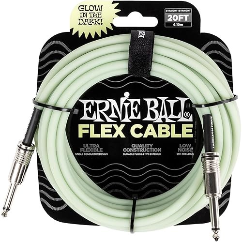 ERNIE BALL ERNIE BALL 6437 สายโล่ตราสาร 20ft FLEX 6.09m SS Type Glow in the Dark
