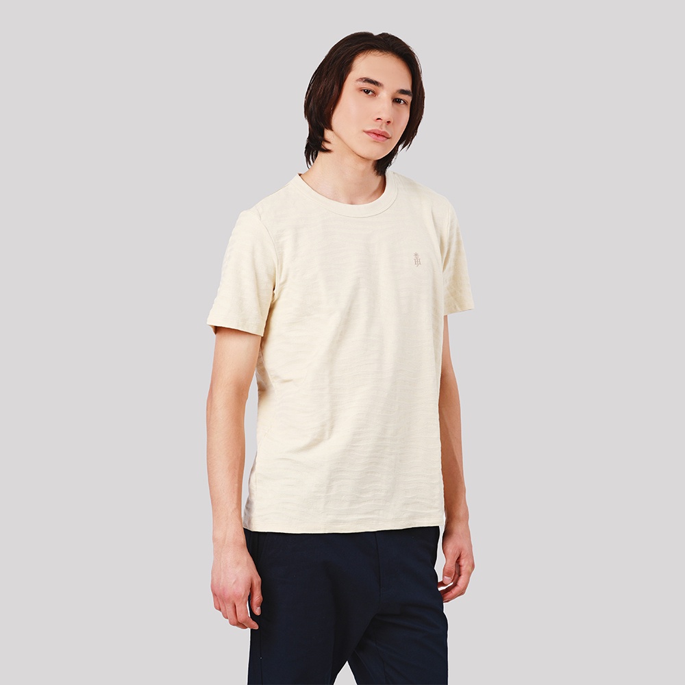 John Henry เสื้อยืดผู้ชาย ทรงเข้ารูป รุ่น JH S325MTSSM09 – สีเบจ
