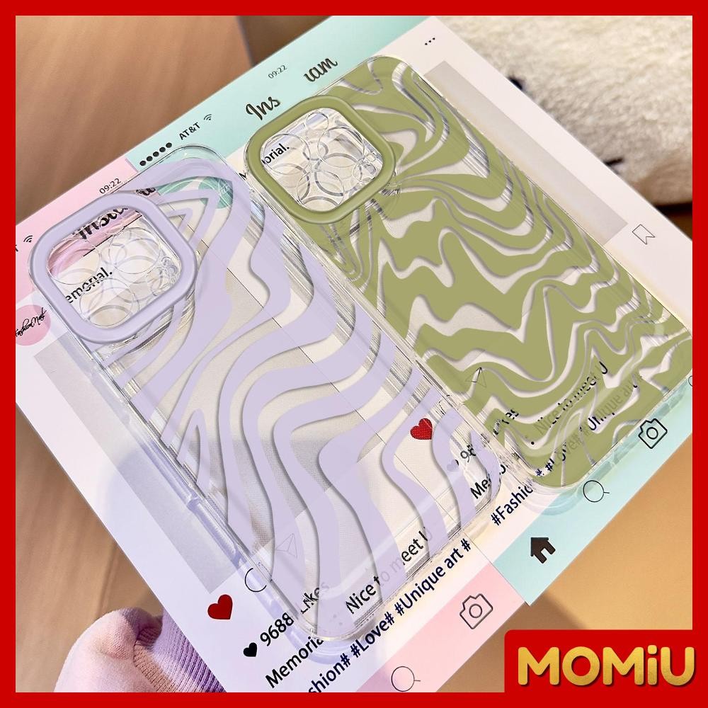 MOMiU - เข้ากันได้สำหรับ เคสไอโฟน11 เคส iphone 16 Pro Max 7Plus XR 12 13 14 15 เคสใส ลายแม่น้ำแสนน่ารัก