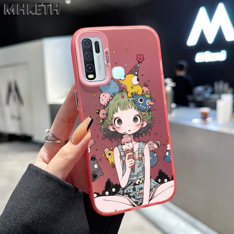 เคสสำหรับ VIVO Y50 Y30 Y30i Y51 2020 Y51A 2021 Y31 2021 Y53s Y33 เคสโทรศัพท์สำหรับหญิงสาวน่ารักไอศกรีมแฟนตาซี - รูปที่ 2