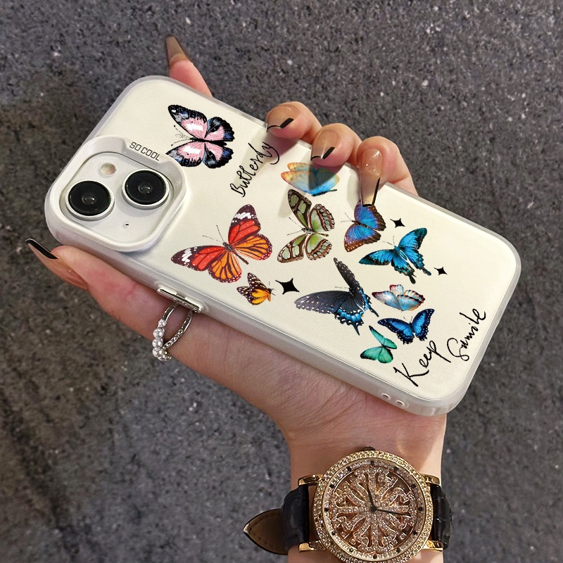 MHKETH เคสสำหรับ VIVO Y22 Y22s Y36 4G Y36 5G Y27 5G Y27S Y77T เคสโทรศัพท์ผีเสื้อสีสันสดใส - รูปที่ 5