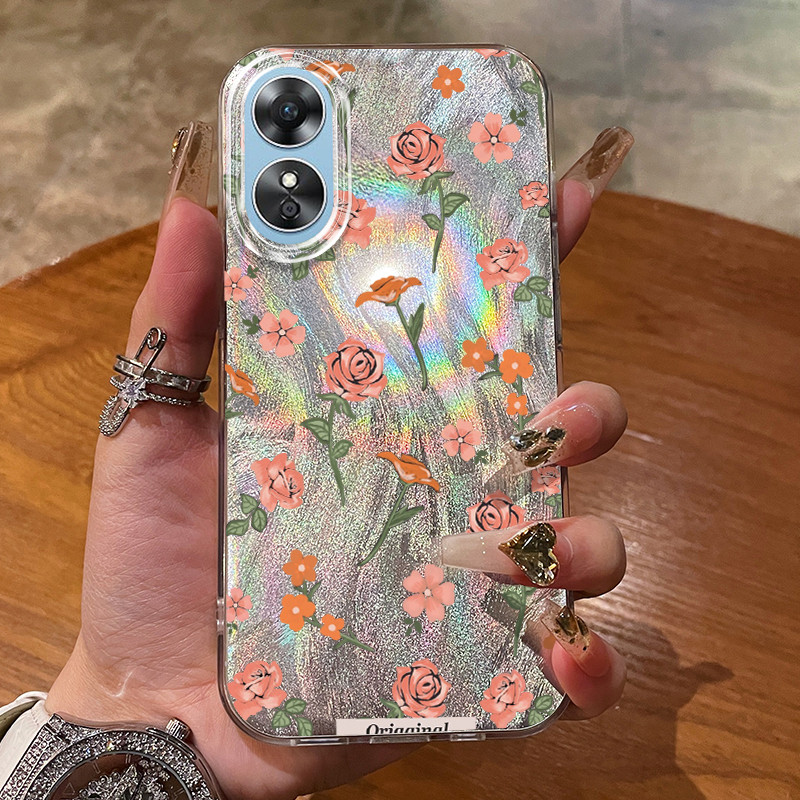 เคสสำหรับ OPPO A17 A17K เคสโทรศัพท์ดอกไม้สวยๆ